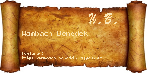Wambach Benedek névjegykártya